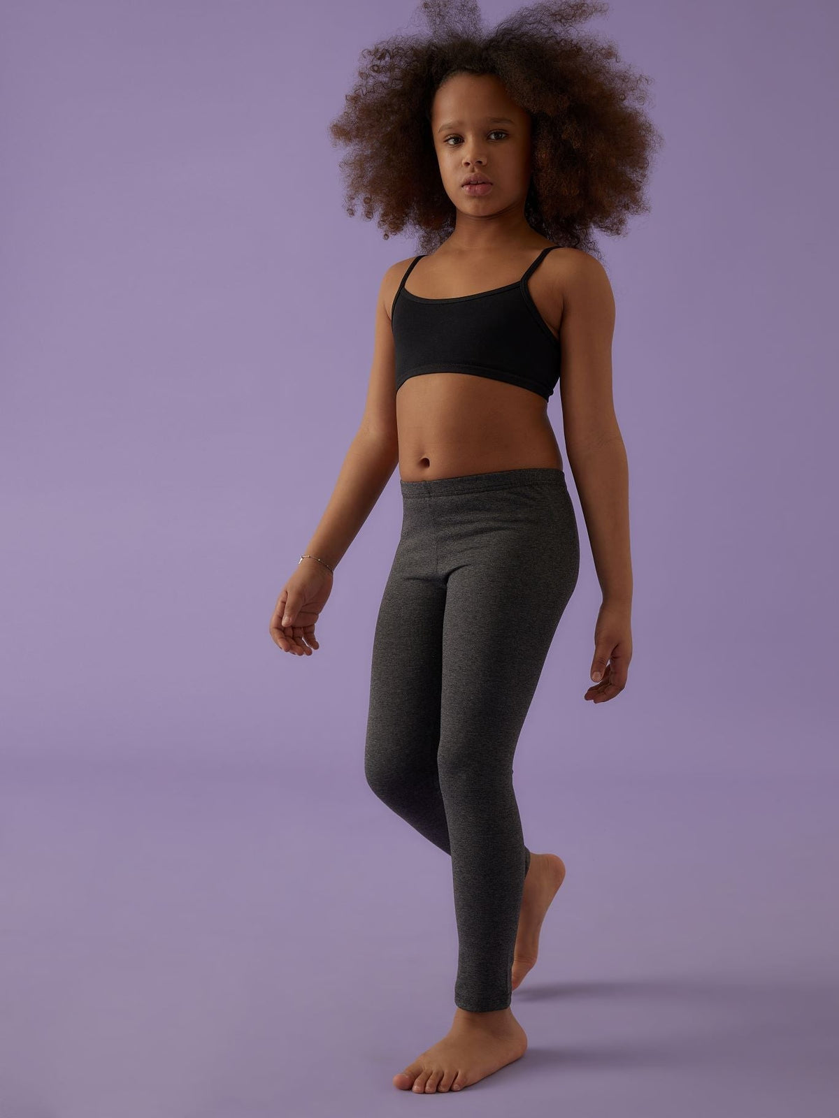 Leggings bimba Jadea 264 grigio melange indossati