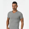 T-shirt uomo Marlene mezza manica cotone elasticizzato a punta bianca