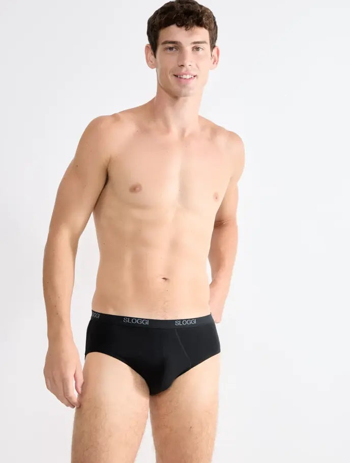 Bipack slip uomo Sloggi Basic Midi cotone nero