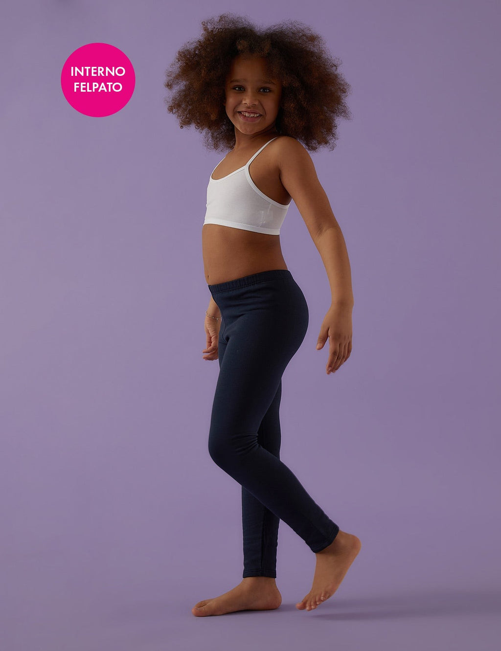 Leggings bimba felpato Jadea 342 blu indossati