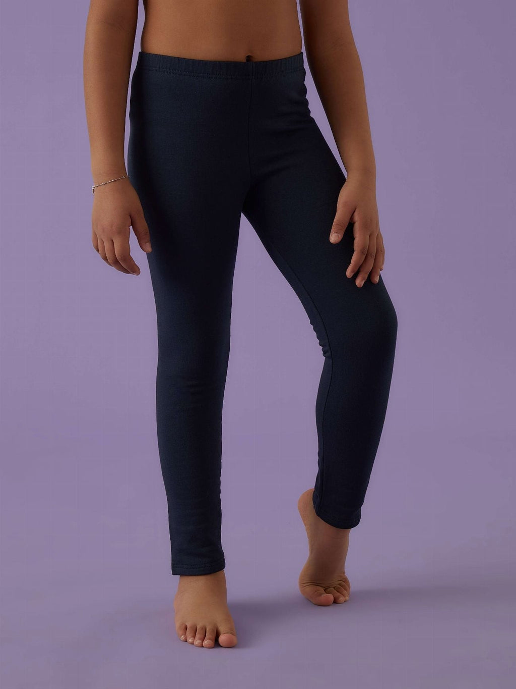 Leggings bimba felpato Jadea 342 blu indossati fronte