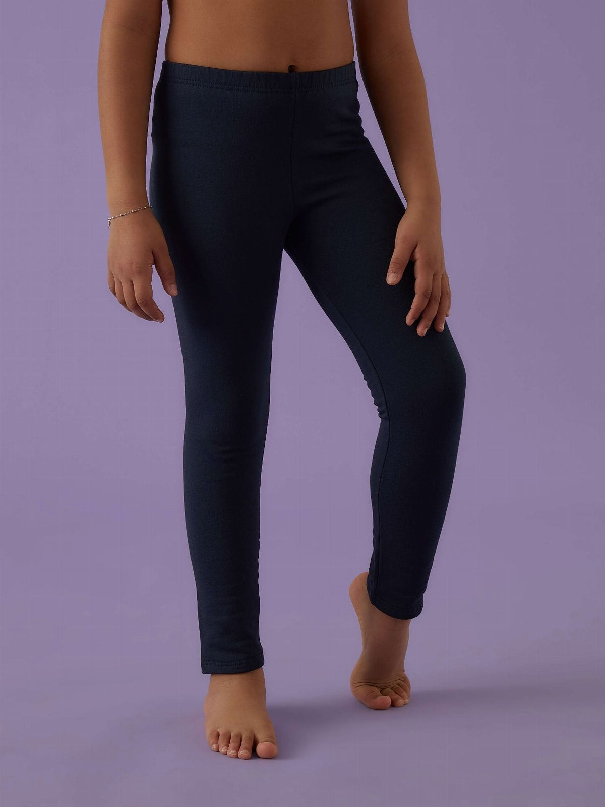 Leggings bimba felpato Jadea 342 blu indossati fronte