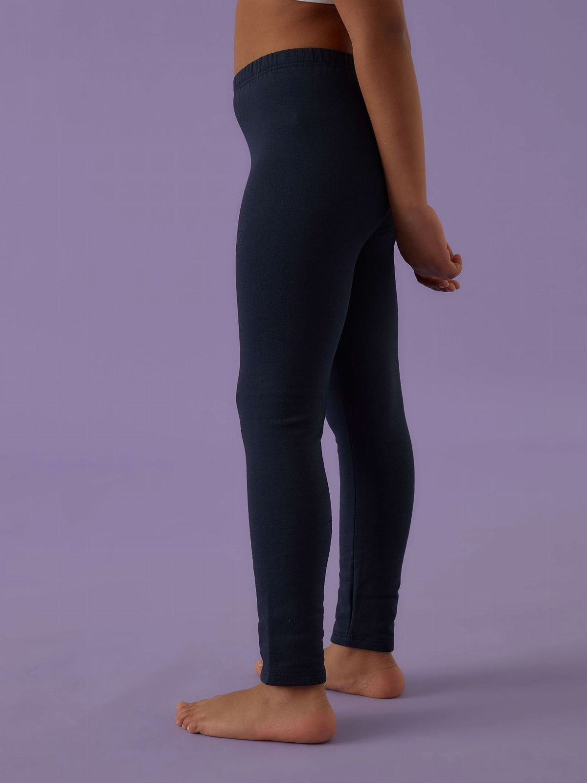 Leggings bimba felpato Jadea 342 blu indossati lato