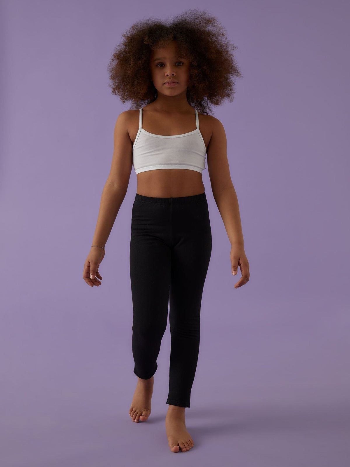 Leggings bimba felpato Jadea 342 nero indossati fronte