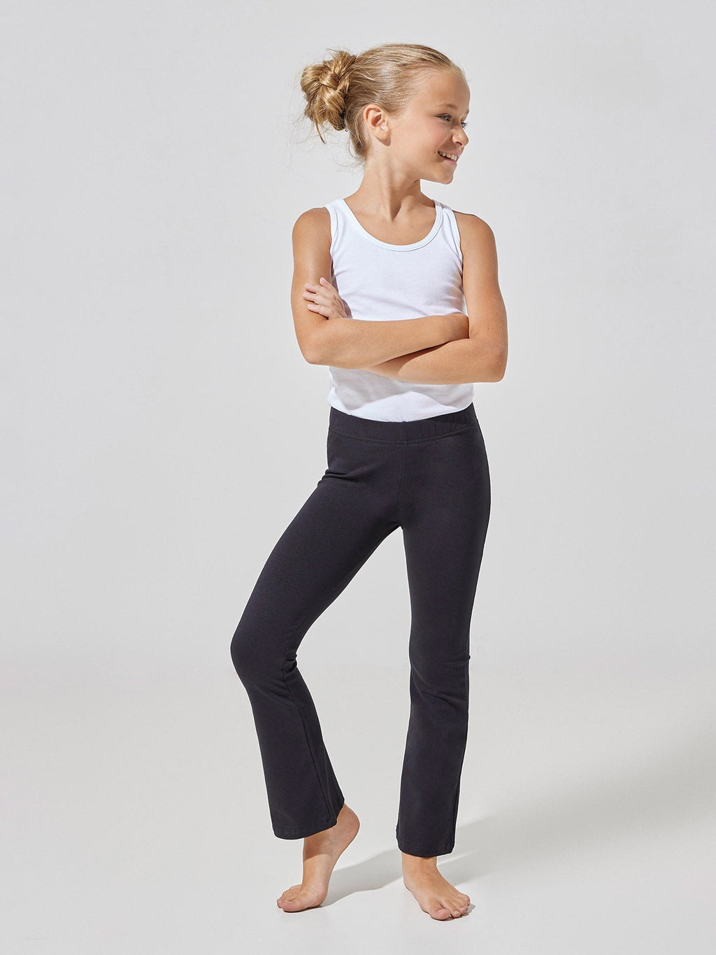Pantaleggings bimba a zampa felpato Jadea 345 nero lato