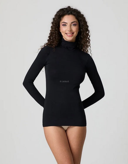 Dolcevita donna Jadea 4267 caldo cotone manica lunga nero