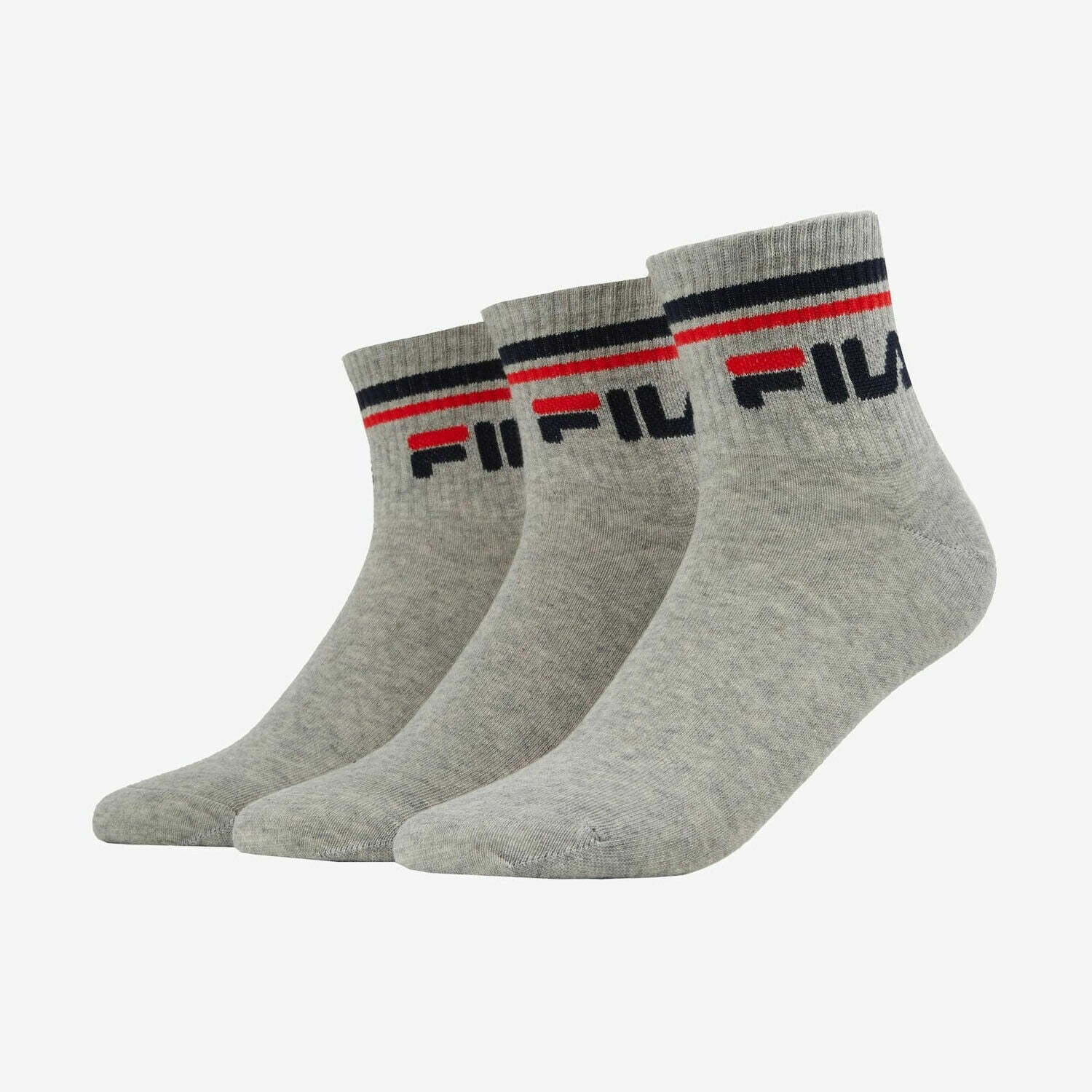 Tris calza corta sportiva Fila art. F9398 colore Bianco Nero Blu Grigio