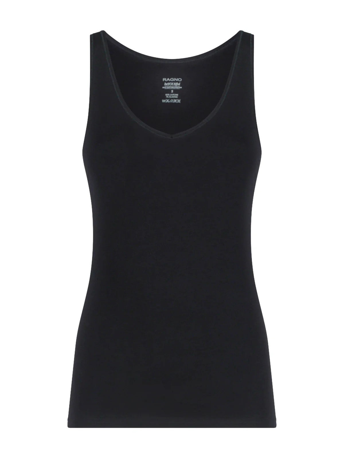 Canottiera a V beYOUtiful Ragno in cotone elasticizzato extra fine DM05AJ