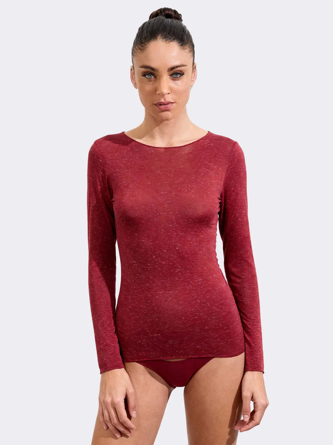 Maglia Intima Donna Ciocca in Cashmere & Modal Collo Barchetta Lurex P0724M
