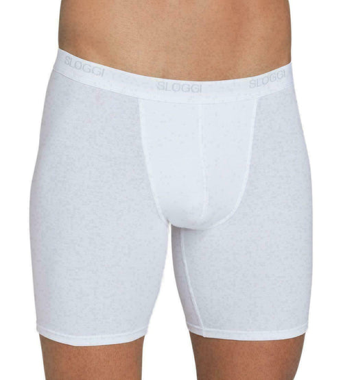 Boxer Sloggi Basic Long Uomo modello Ciclista Bianco Nero