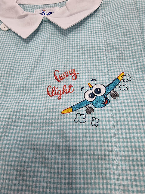 Grembiule Siggi scuola materna Bimbo Verde a quadretti diverse fantasie