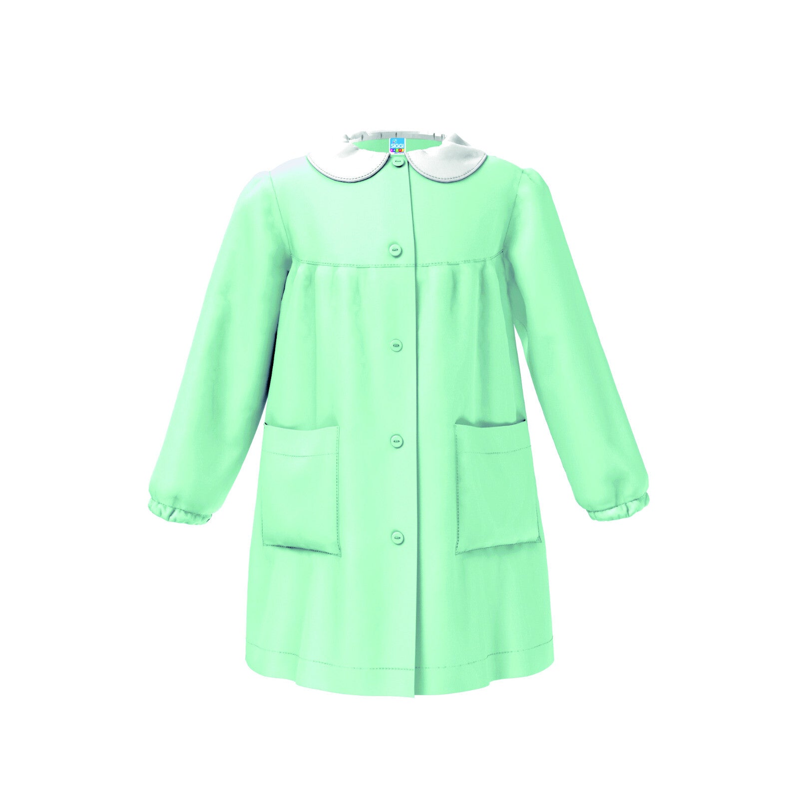 Grembiule Siggi scuola materna Bimba Verde senza disegno 2887