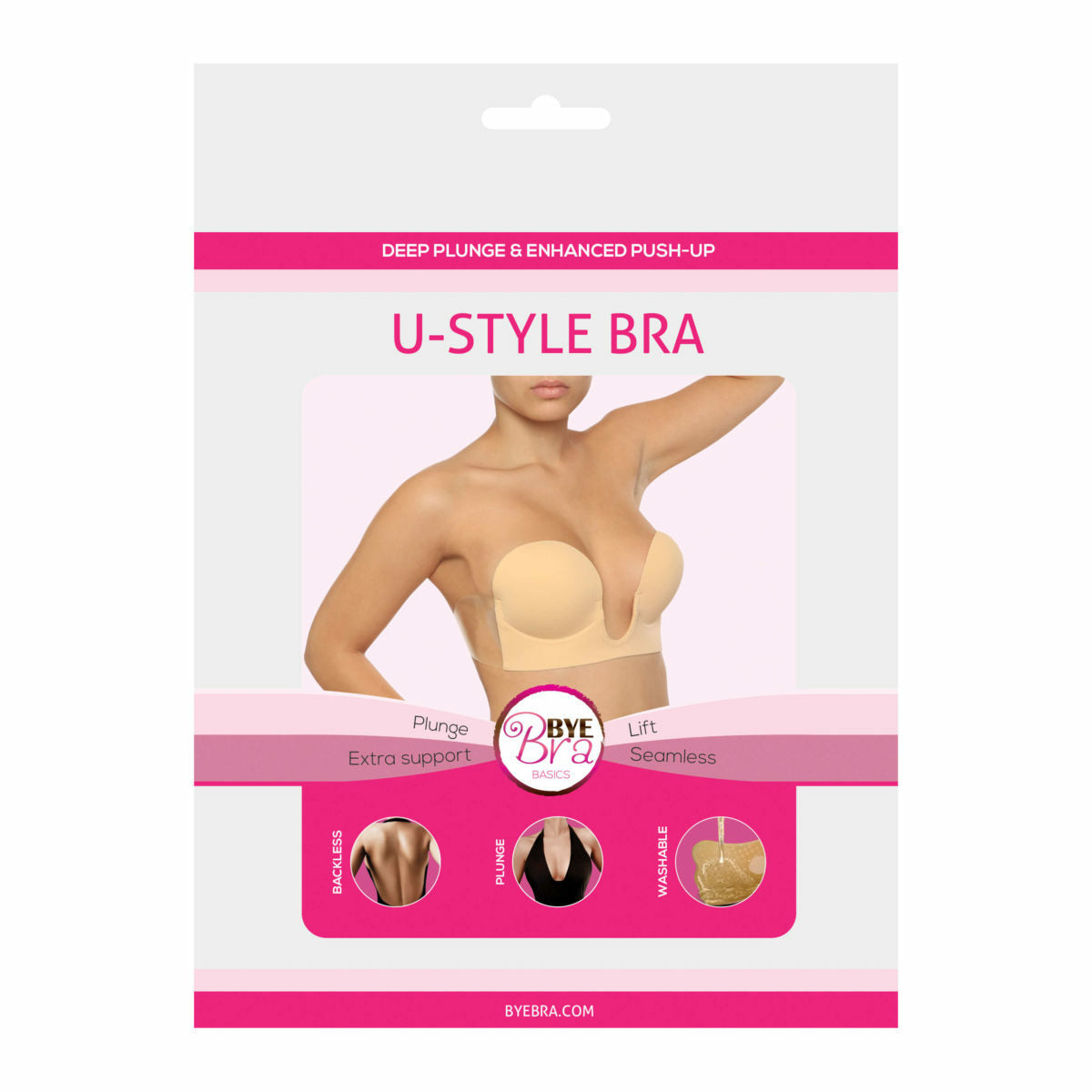 Reggiseno coppe adesive donna U-Style Bye Bra color carne
