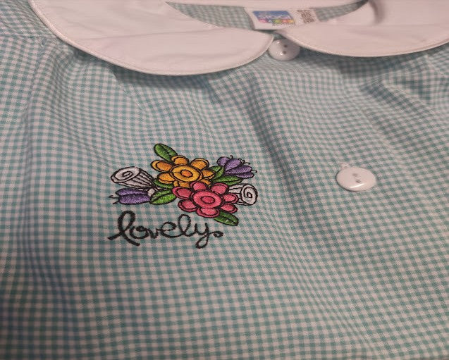 Grembiule Siggi scuola materna Bimba Verde a quadretti diverse fantasie