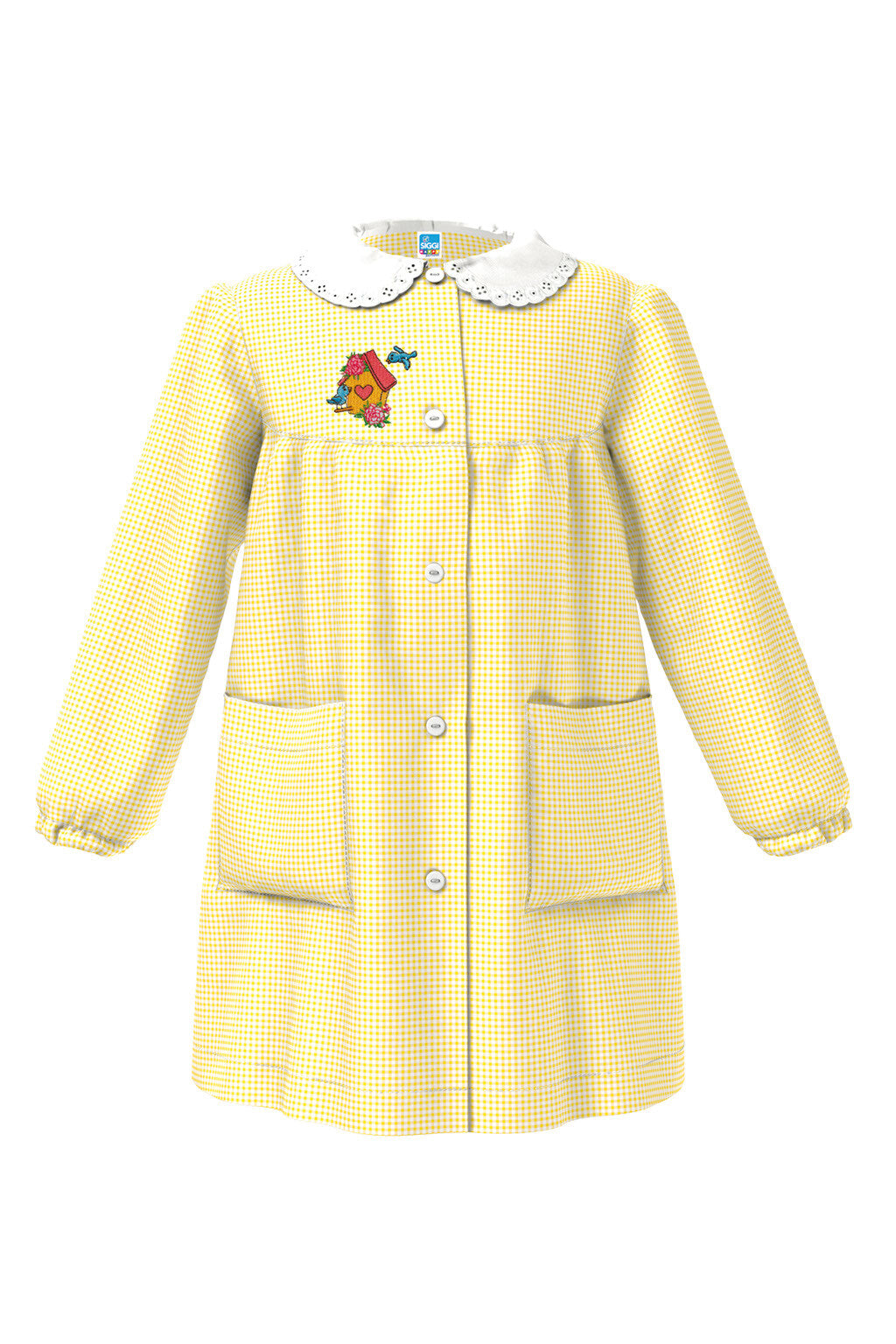 Grembiule Siggi scuola materna Bimba Giallo a quadretti diverse fantasie