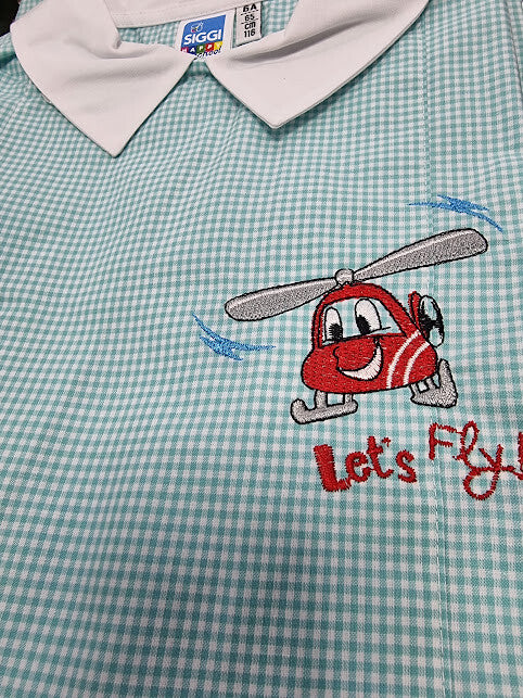 Grembiule Siggi scuola materna Bimbo Verde a quadretti diverse fantasie