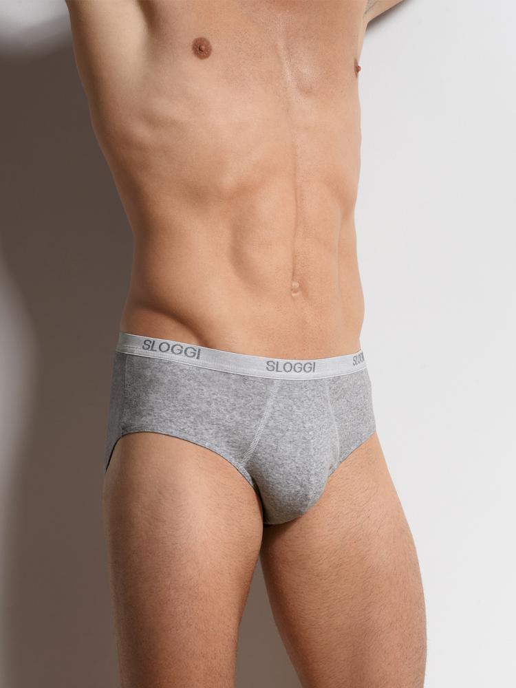 Slip uomo bipack basic midi sloggi Tg. S M L XL XXL colori Nero Grigio Bianco