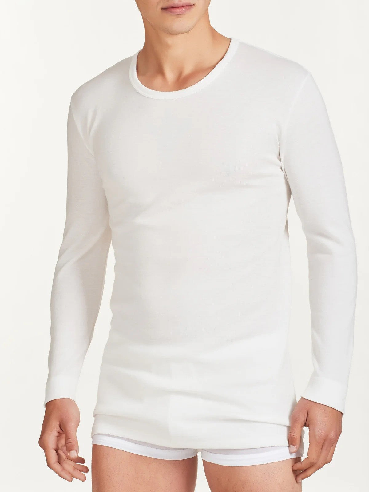 Manica lunga Ragno Sintonia girocollo lana fuori e cotone sulla pelle 65459