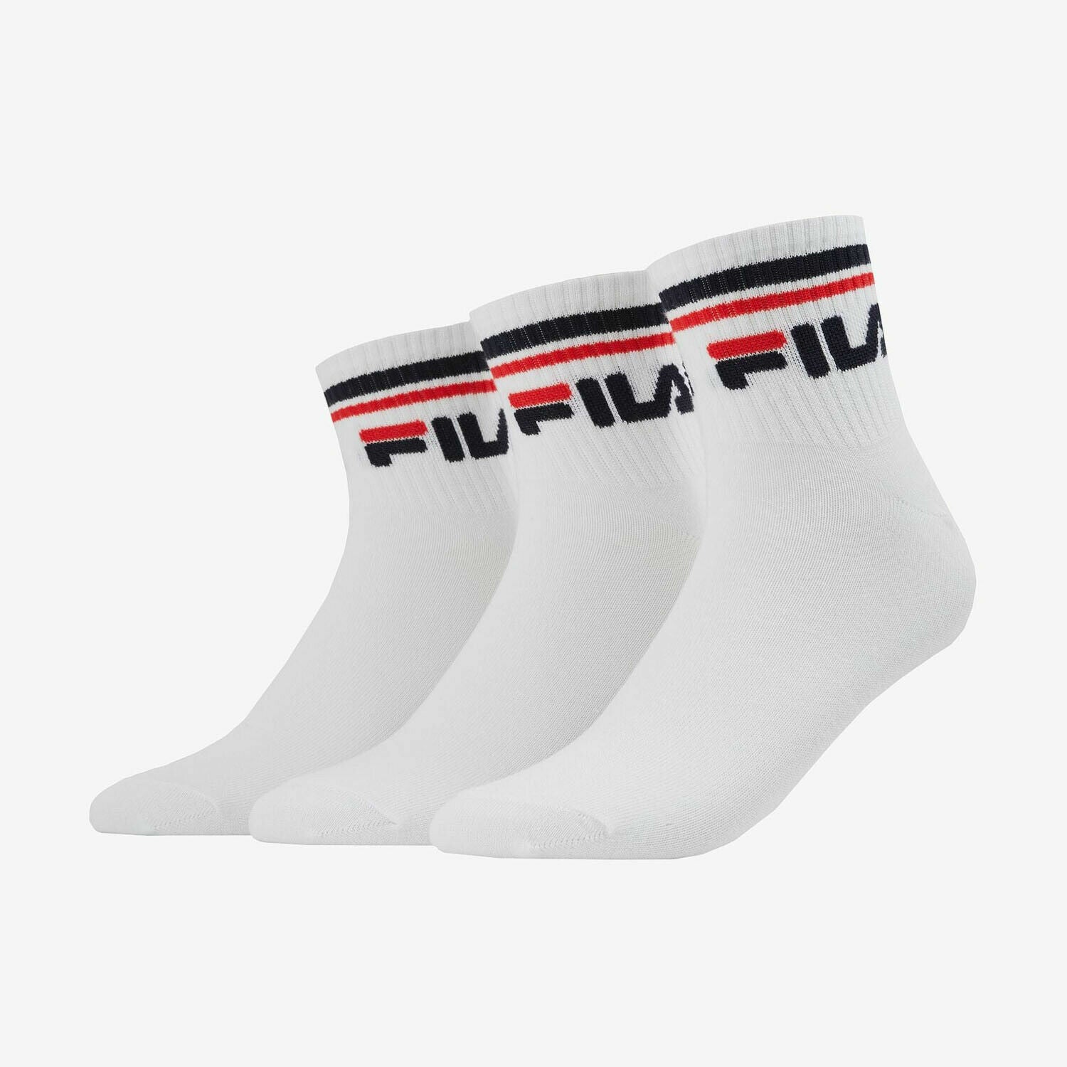 Tris calza corta sportiva Fila art. F9398 colore Bianco Nero Blu Grigio