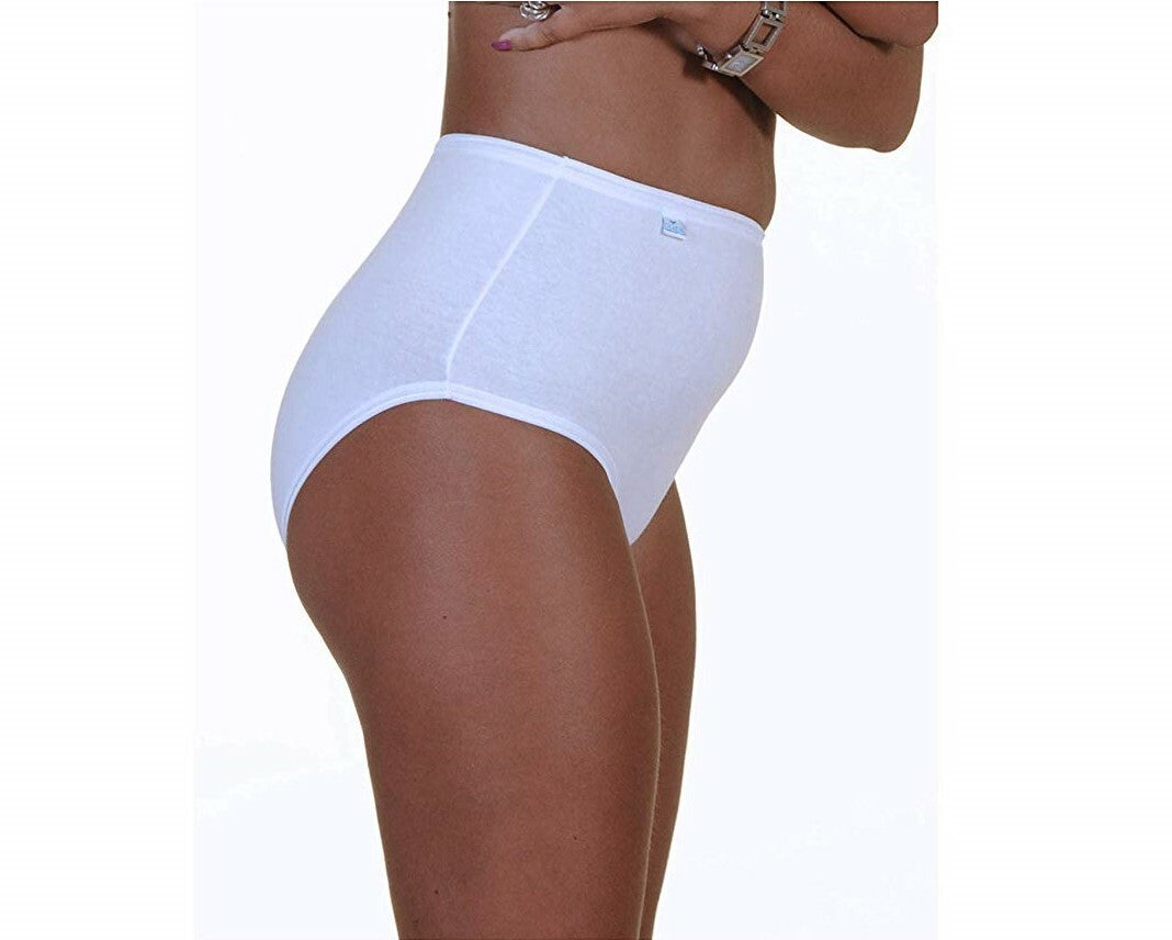 6 Slip in cotone elastcizzato donna Charina art 5230 maxi Bianco e Nero