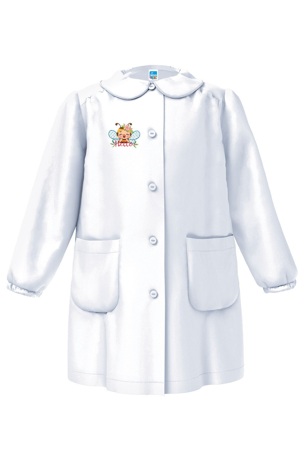 Grembiule Siggi Bianco Bimba Scuola materna diverse fantasie