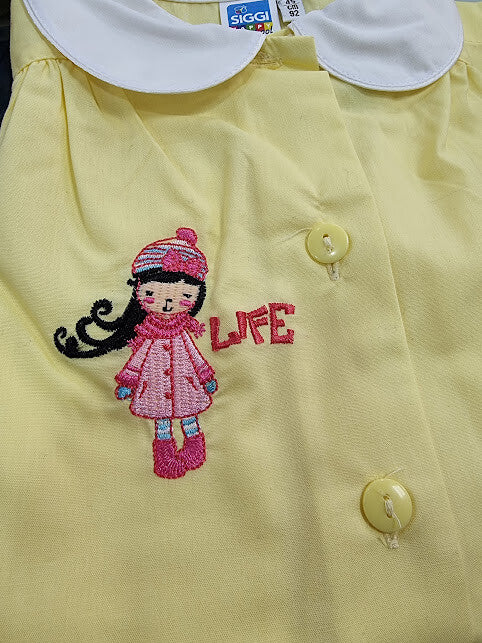 Grembiule Siggi scuola materna Bimba Giallo disponibile diverse fantasie