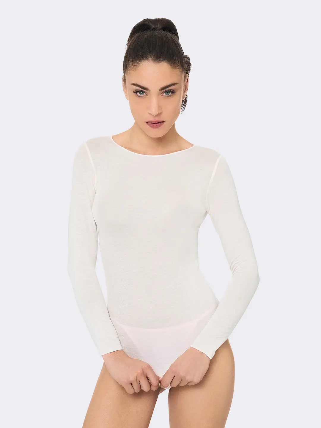 Maglia Intima Donna Ciocca in Cashmere & Modal Collo Barchetta P0713M