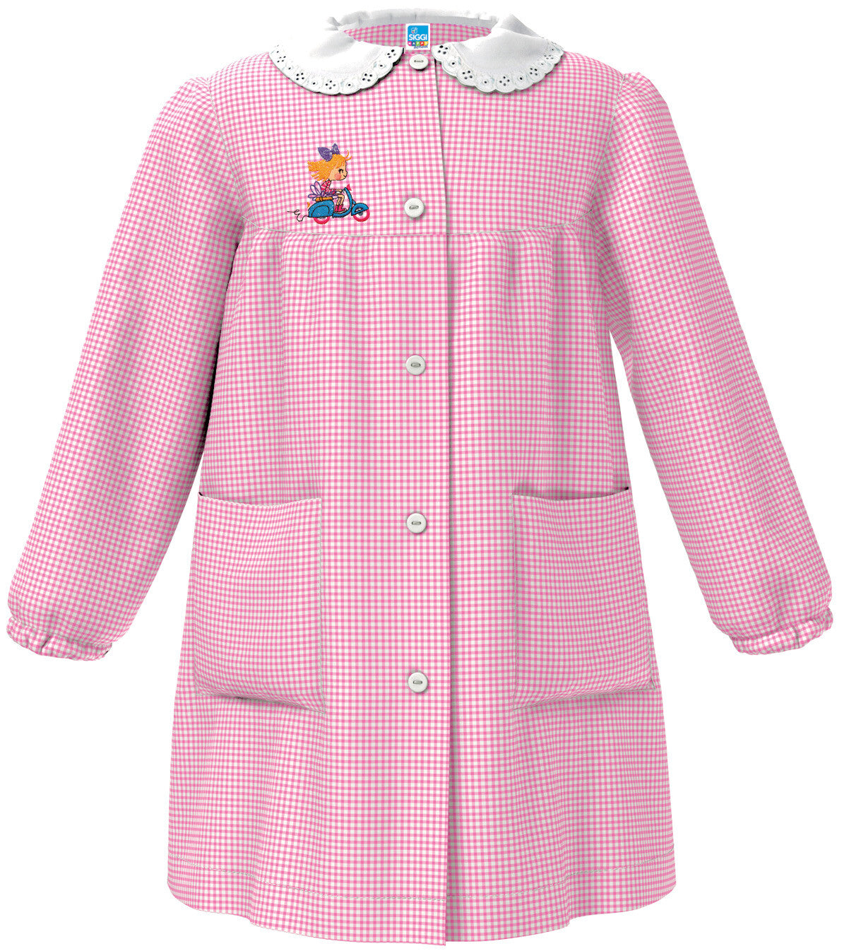 Grembiule Siggi Scuola Materna Bimba Rosa a Quadretti art. 4027