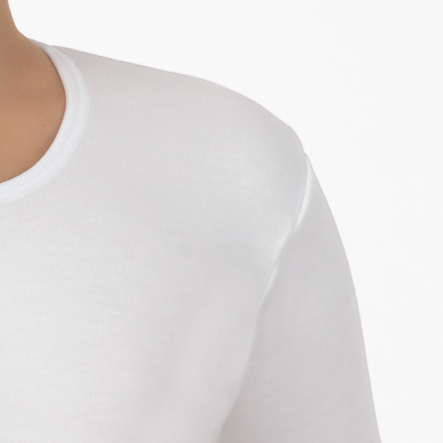 60204 mezza manica bimba cotone felpato bianco