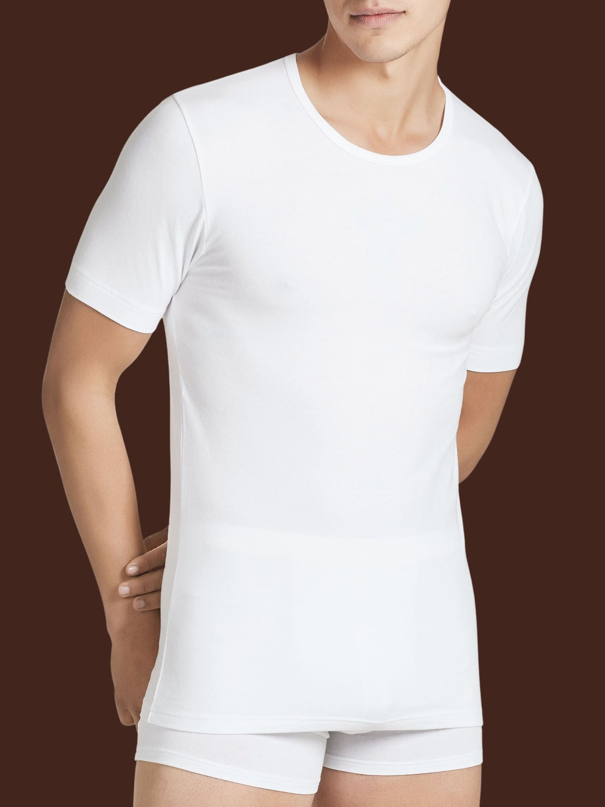 Bipack Maglietta Uomo Ragno Dynamic Eco Cotton Stretch Girocollo Manica Corta Bianco art. 611477 - fronte