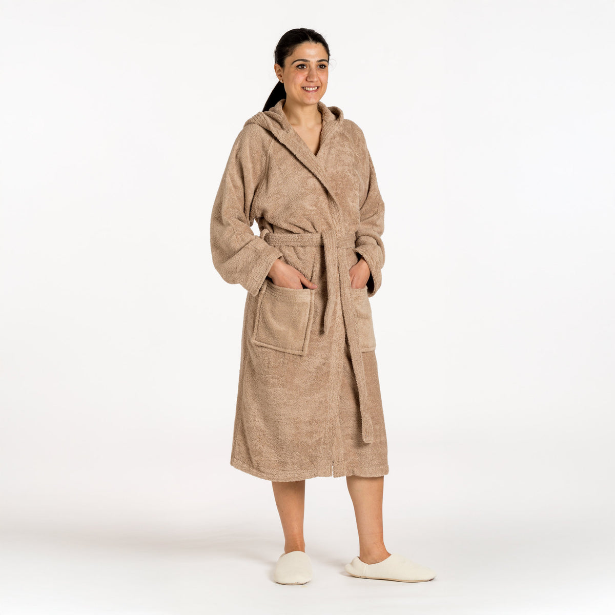 Accappatoio spugna Riviera Glamour Tortora