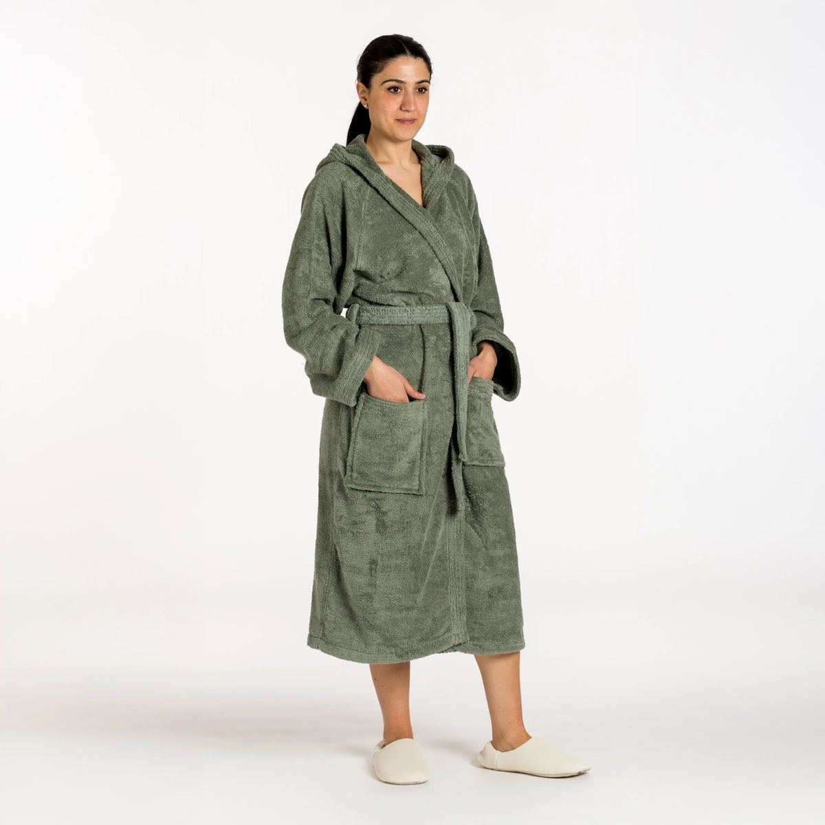 Accappatoio spugna Riviera Glamour Verde Militare