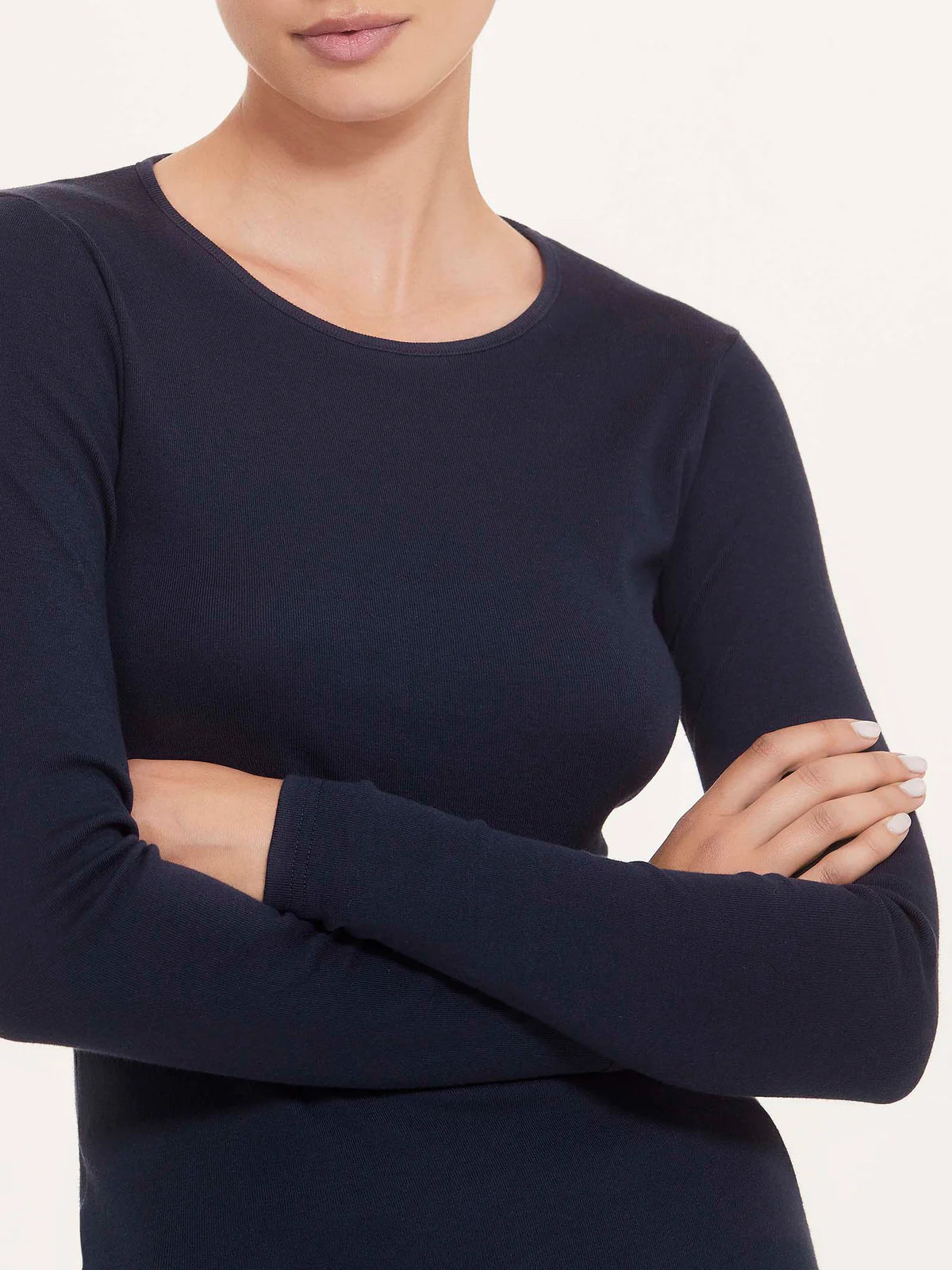 D274AB Girogola Caldo Cotone Donna Blu Ragno