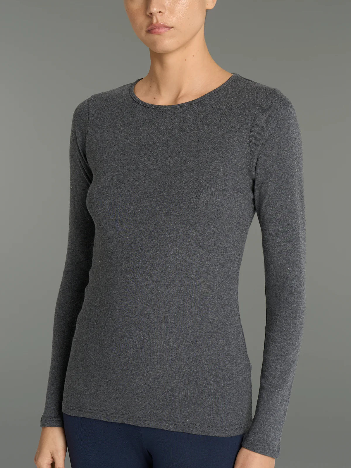 D274AB Girogola Caldo Cotone Donna Grigio Ragno