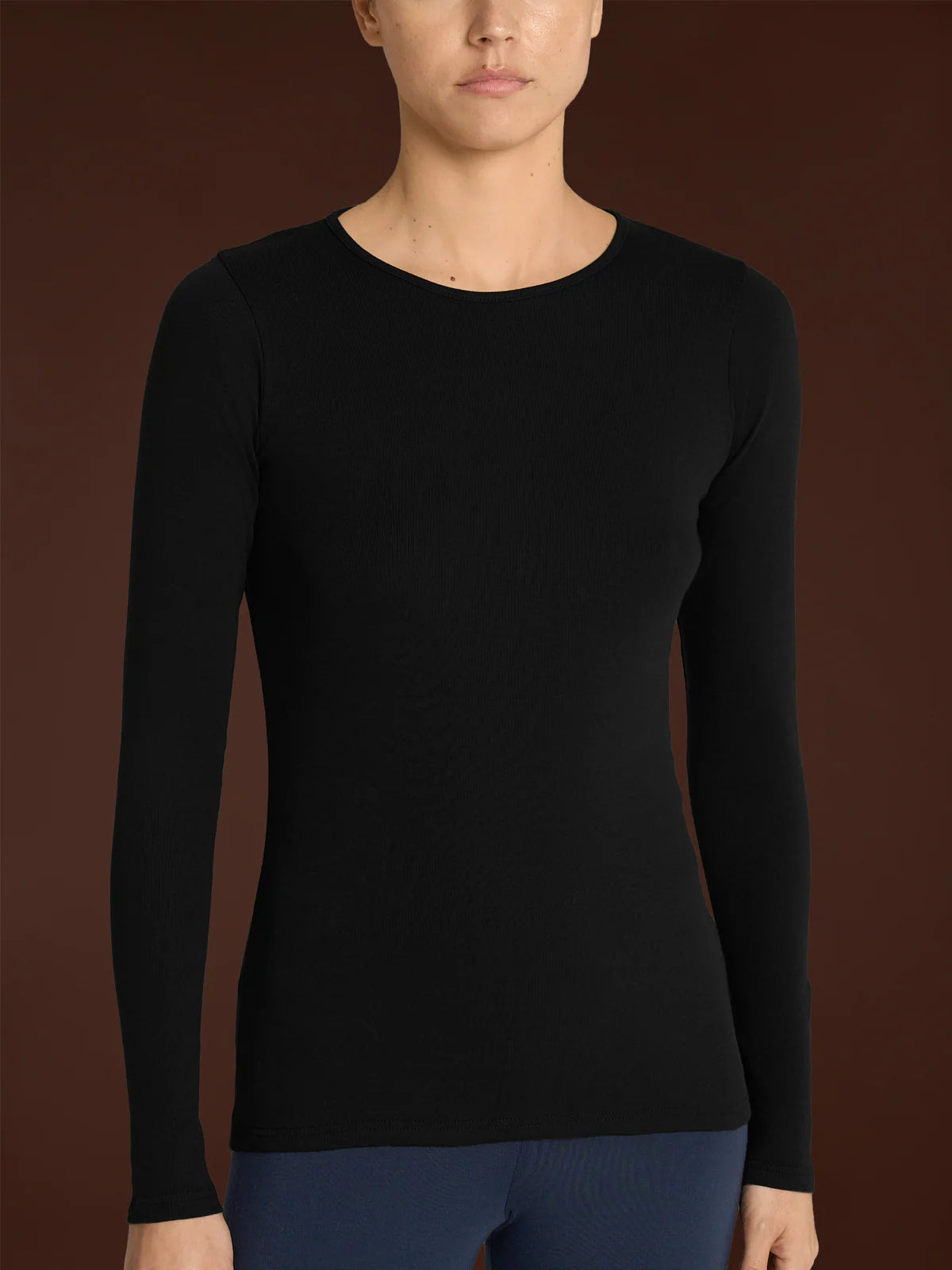 D274AB Girogola Caldo Cotone Donna Nero Ragno