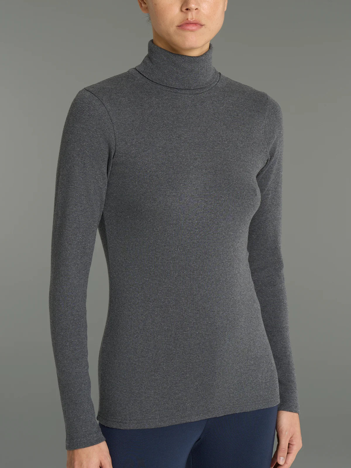 D274AK Dolcevita Caldo Cotone Donna Ardesia Melange