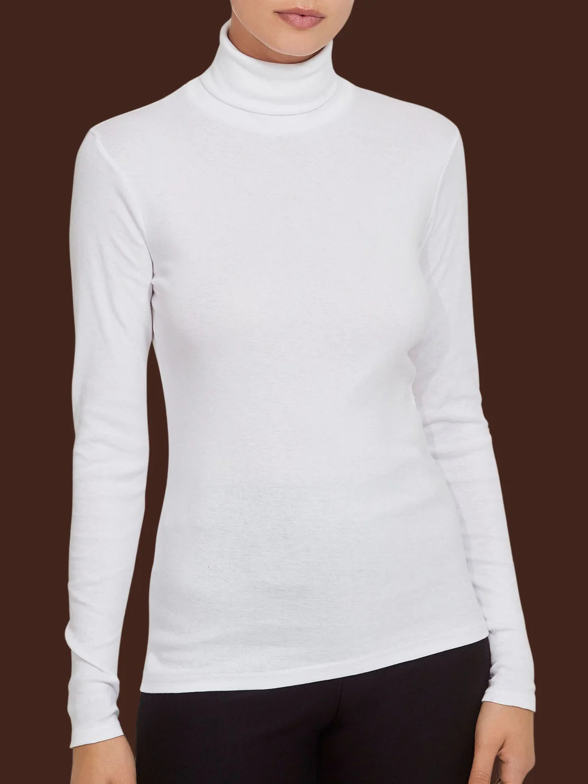 D274AK Dolcevita Caldo Cotone Donna Bianco
