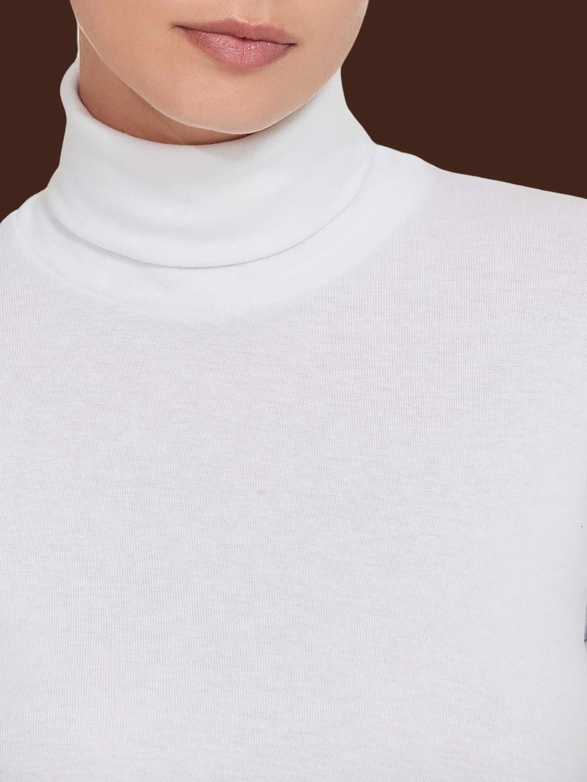 D274AK Dolcevita Caldo Cotone Donna Bianco dettaglio