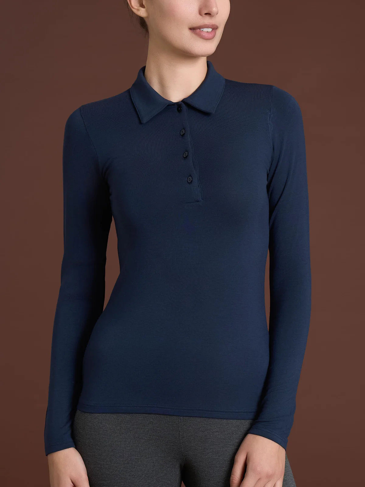 D794AT Polo Ragno Calda Viscosa Donna Blu