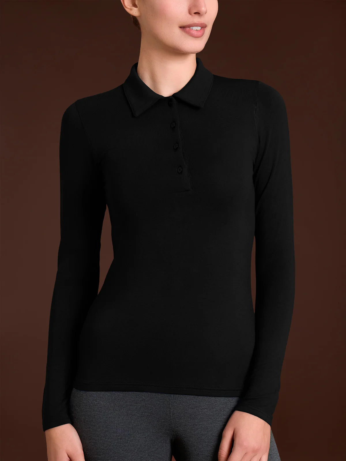 D794AT Polo Ragno Calda Viscosa Donna Nero
