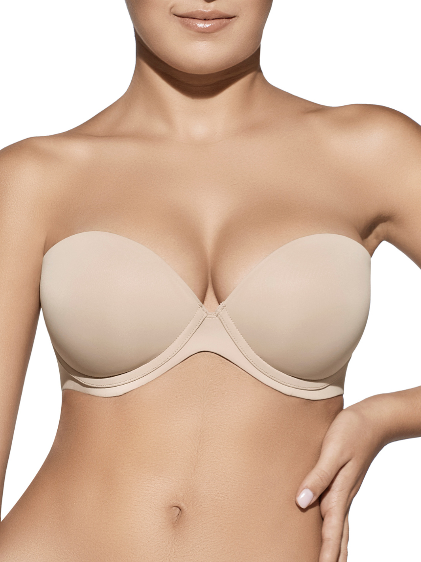 Reggiseno Selene Tania push up senza spalline tierra