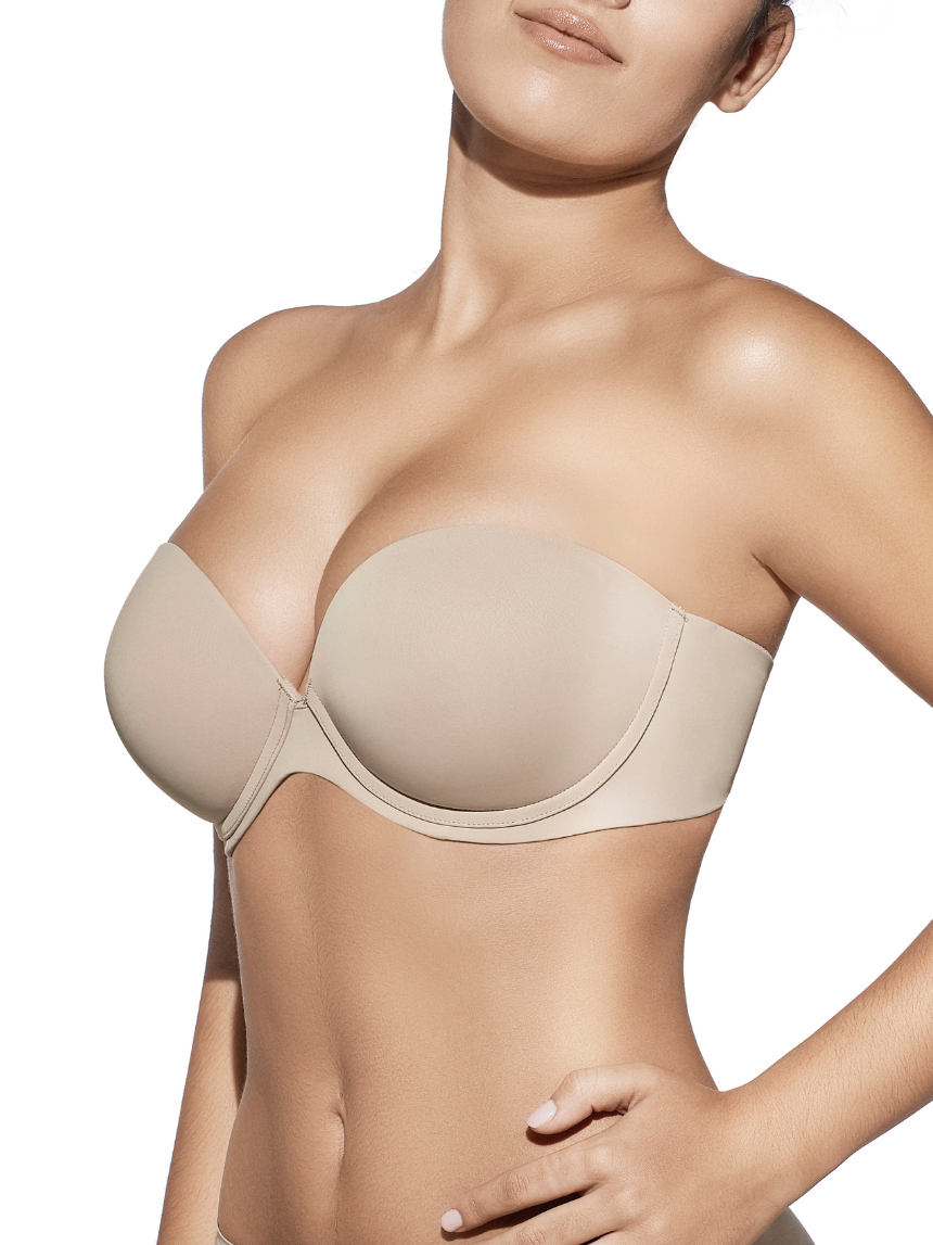 Reggiseno Selene Tania push up senza spalline tierra dettaglio