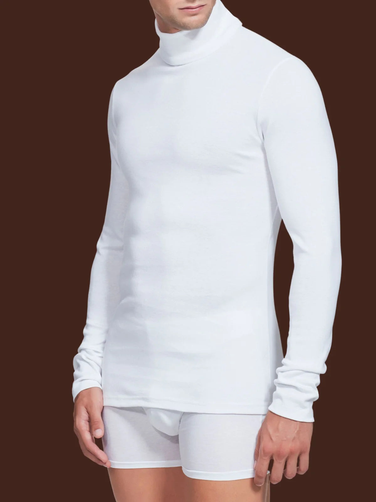 U262AK Dolcevita Uomo Caldo Cotone Bianco