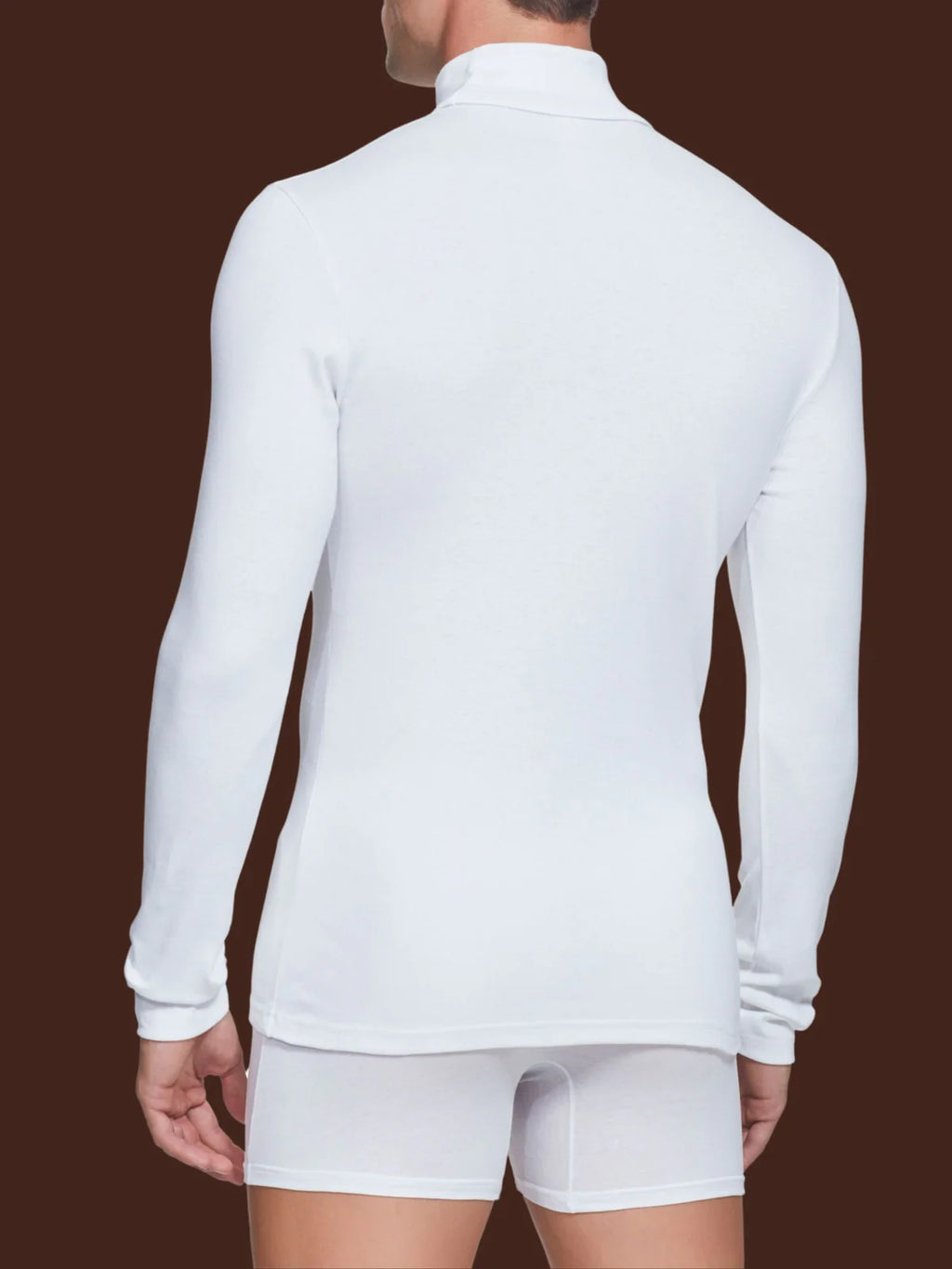 U262AK Dolcevita Uomo Caldo Cotone Bianco back