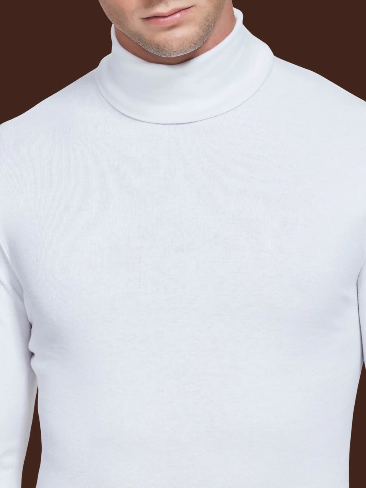 U262AK Dolcevita Uomo Caldo Cotone Bianco dettagli