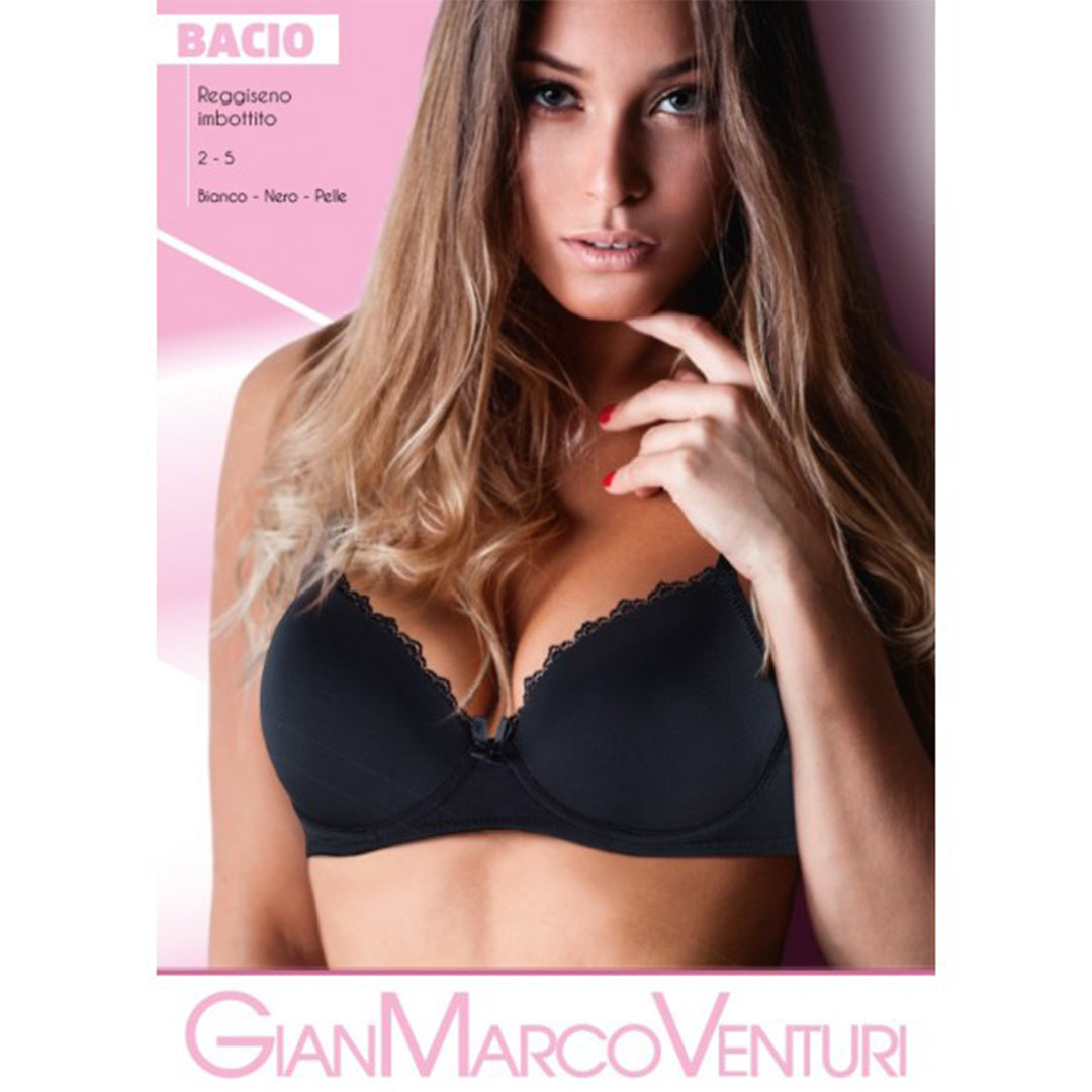 Reggiseno imbottito con ferretto GianMarco Venturi Bacio Nero, immagine della confezione originale