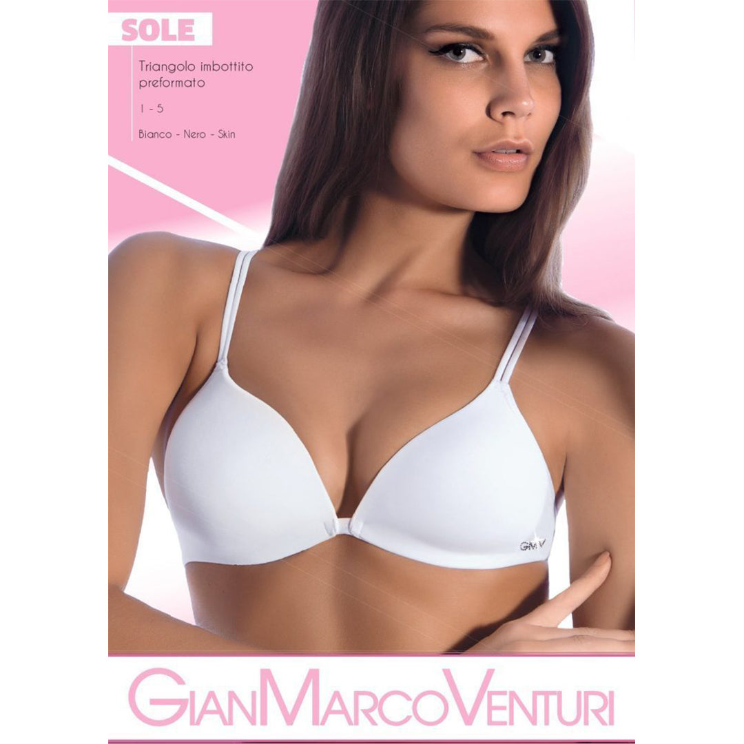 Reggiseno a triangolo imbottito in cotone GianMarco Venturi Sole Bianco, immagine della confezione originale