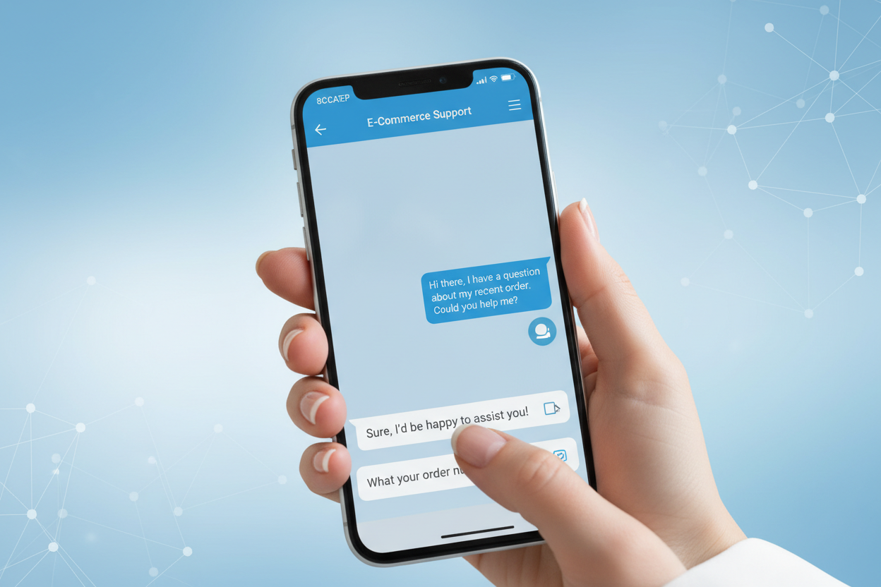 Mano con smartphone WhatsApp