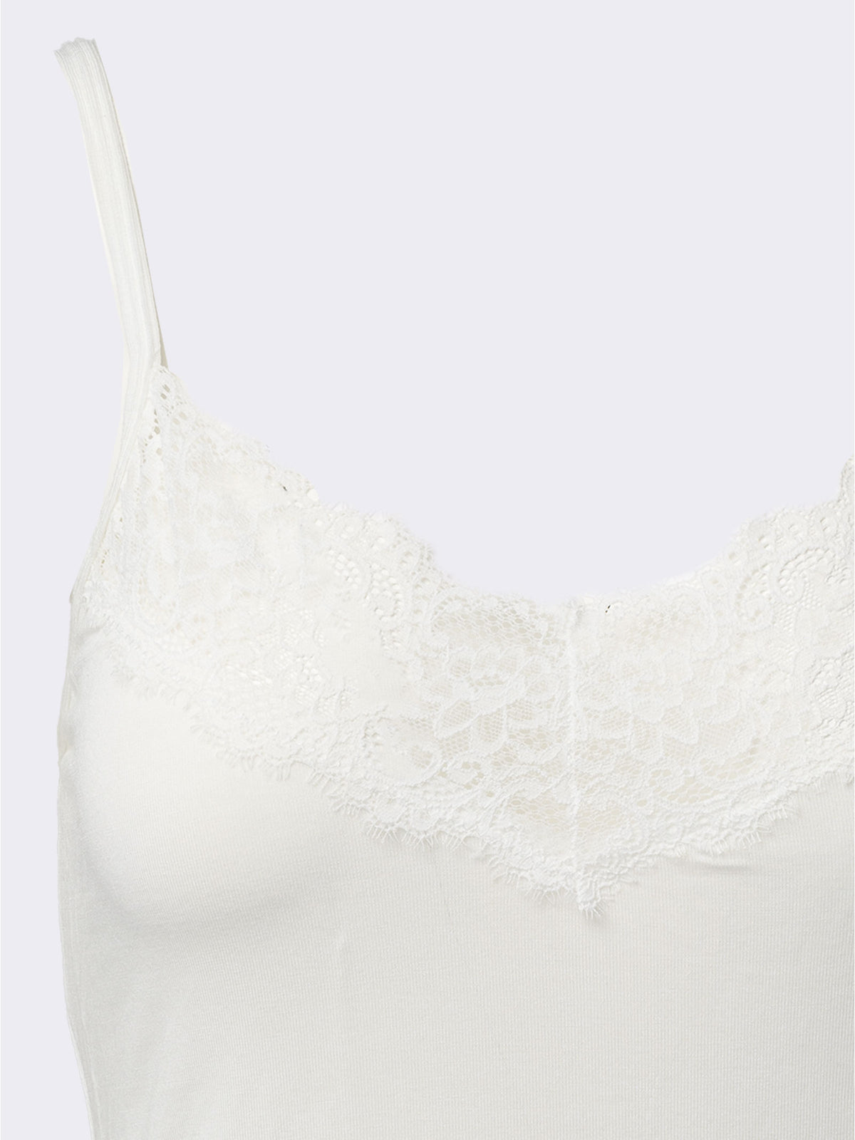 Top donna Ciocca spalla stretta in cashmere e modal con pizzo naturale P0715M dettaglio pizzo