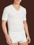 T-shirt uomo Ragno Sintonia Pura scollo V lana cotone